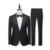 Vestido Cuello Espalda Prueba de Arte Performance Traje Formal Hombres Novio Boda Anfitrión Borla Traje Delgado