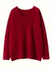 Nuevo Suéter de Punto de Cachemira para Mujer Otoño e Invierno 2026 Cuello en V Tejido Holgado Jersey Versátil Clásico Aspecto Adelgazante