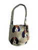 Bolsa Balde Vintage de Inverno 2024 Bolsa de Ombro Ins Imitação de Pele de Cordeiro Estampa de Leopardo Padrão de Bolinhas Onduladas Bolsa Transversal de Pelúcia Bolsa de Tecido