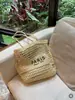Bolsa de Palha Tecida Vazada INS Super Popular Artesanal Artística Casual Bolsa de Palha Feminina de Ombro Único Estilo de Rua Férias
