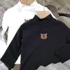 Camiseta térmica de forro polar con cuello alto medio para niños y niñas, otoño/invierno 2026, top interior estilo coreano para niñas, camiseta de manga larga
