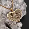 Comércio Exterior Transfronteiriço Joias Mais Vendidas Aço Inoxidável Personalizado Retrô Coração de Amor Pingente Esculpido Estilo Hip-Hop Moda Colar Atacado