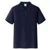 Mono de Seda Helada de Verano Camiseta de Manga Corta Polo para Hombre Impresión Personalizada Logo Bordado Camiseta de Grupo Solapa