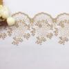 Accesorios para vestidos de novia con encaje de malla de seda dorado y plateado, accesorios de ropa, encaje bordado por computadora, encaje dorado soluble en agua.