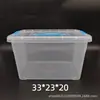 Caixa de Armazenamento Portátil de Plástico, Transparente com Tampa, Caixa de Armazenamento Multifuncional, Caixa de Armazenamento de Roupas, Caixa de Armazenamento de Brinquedos, Portátil