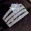 Anel de Noivado de Zircônia de Camada Dupla com Recortes Novo Estilo Transfronteiriço para Mulheres Anel de Diamante Europeu e Americano Jantar de Casamento Anel de Noiva Pulseira