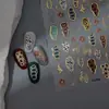 Adesivos de Unha Estrela de Seis Pontas com Folha de Ouro e Tecnologia Composta de Gelatina, Adesivos de Unha Adesivos Imitação de Strass, Decorações de Unha Transfronteiriças Céu Estrelado