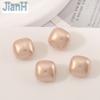 Pendientes, collares y pulseras de imitación de perla ABS de un solo agujero, lisos, tridimensionales, de color cuadrado, material para accesorios de joyería
