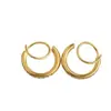 Pendientes de Aro Espirales Llenos de Diamantes Acero de Titanio Chapados en Oro de 18K Pendientes de Cruz Transfronterizos Nuevos Europeos y Americanos Ins Retro Pendientes Personalizados