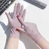 Luvas de Proteção Solar Femininas Elásticas Finas Meio Dedo Dois Dedos Livres ao Ar Livre Proteção UV Dirigindo Esportes Luvas de Manicure Transfronteiriça