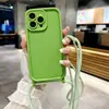 Nova Capa de Celular com Cordão de Areia de Diamante Adequada para Apple 16Promax Alça Transversal 14 Tendência 12 Furo Fino 17