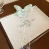 Pinza para el Cabello de Mariposa de Hada con Borla de Perlas, Pinza Lateral para Flequillo de Chica Dulce, Pinza para el Cabello Explosiva para Fotos de Instagram, Adorno para la Cabeza
