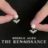 Brincos de Pérola Francesa e Zircônia Estilo Vintage Leve Meio do Século Luxo Acessível Estilo Feminino Dois Modos de Usar Brincos de Alta Qualidade