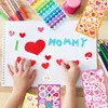 Pegatinas de Ánimo Transfronterizas 12 Piezas de Dibujos Animados Infantiles Corazón Rojo Lindo con Forma de Impermeables DIY Decorativos para Diario Pegatinas de Amor
