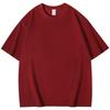 Camiseta de manga corta con cuello redondo, de algodón opaco, de 260 g, de color sólido pesado, gruesa, color blanco puro, para hombre y mujer
