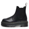Botas Chelsea Audemars Piguet 2976 para Mulheres, Botas de Motociclista com Solado Grosso, Botas Curtas de Couro Genuíno Estilo Britânico, Sapatos Slip-On com Solado Plataforma