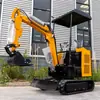 Mini excavadora de huerto, Modelo 15, Máquina zanjadora agrícola para huertos de 1.5 toneladas, Microexcavadora de ingeniería sobre orugas