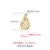 925 Sterling Silver Pearl Pingente Vazio Titular Incrustado Turquesa Cera de Abelha Redondo Bead Holder Colar Pingente Fivela Redondo Bead Acessórios para Mulheres