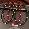 Collar transfronterizo de cuentas de vidrio redondas multicapa y perlas, cadena para la clavícula de lujo ligero de nicho, accesorio de moda estilo vintage