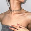Estrellas Rodeadas de Estrellas Plateadas Borla Spice Girl Collar Diseño de Nicho Corea del Sur Gargantilla de Metal Collar de Personalidad para Mujer