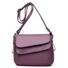 Estilo Comercio Exterior Bolso Maternal Lavado Transfronterizo 2026 Moda Simple Bolso Cuadrado Pequeño Cruzado al Hombro Color Sólido Doble Solapa Bolso de Moda para Mujer