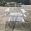 Sofá Inflável Transparente de PVC Espessado Pronto de Fábrica Sofá Transparente Criativo Feito à Mão DIY Grafite Pode Ser Instalado com Boneca