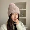 Nuevo Gorro de Lana Grueso Casual Estilo Coreano Otoño e Invierno Cálido para Mujer con Forro de Terciopelo Gorro de Moda Versátil Protección para los Oídos Gorro de Punto