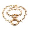 Regalo de San Valentín moda collar de cadena de anillo de acero de titanio + pulsera de dos piezas al por mayor tres colores opcionales