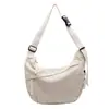 Bolsa Transversal de Ombro Único Moderna e Tendência para Mulheres, Bolsa Dumpling, Versátil Grande Capacidade, Bolsa Simples Literária para Estudantes, Bolsa de Ombro