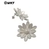 Pendientes Wt-E764 de Diseño de Loto Vívido Retro Literario para Mujer con Blazer Liso Joyería de Lujo Sencillo