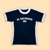 Camiseta corta para mujer, estilo europeo y americano, con estampado de letras, costuras de colores contrastantes, corte entallado y sexy, a la moda.