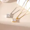 Elegante y Estilizada Cadena de Clavícula para Mujer con Colgante de Acero de Titanio en Forma de Diamante, Estilo Ins de Lujo Ligero, Joyería Popular Transfronteriza