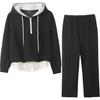 Conjunto de Sudadera con Capucha y Pantalones de Pierna Ancha Falso Dos Piezas, Nuevo Estilo Otoño, Estilo Perezoso, Conjunto Casual de Dos Piezas para Todos los Días 323079