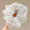 Elástico de cabelo scrunchie de malha plissada para mulheres, scrunchie oversized de alta qualidade estilo preguiçoso, acessório de cabelo