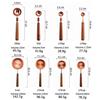 Taza Medidora Oro Rosa Acero Inoxidable Nogal Juego Cucharas Medidoras Utensilios para Hornear Cuchara con Escala para Hornear Cuchara Medidora con Mango de Madera para Hornear