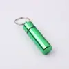 Carrinho de Armazenamento de Cartucho de Remédio de Liga de Alumínio para Exterior Cartucho de Remédio Selado à Prova d'Água Garrafa de Metal de Alumínio Garrafa de Remédio Pequena Conveniente com Chaveiro