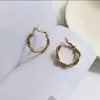 Moda Europea y Americana Geométrico Trenzado Retorcido Estilo Hong Kong Diseño Círculo Pendientes para Mujer, Lujo Ligero Nicho 2026 Nuevo Modelo Pendientes