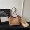 Bolso de Paja de Moda de Verano para Vacaciones para Mujer 2026 Nuevo Estilo Coreano Elegante Simple Tejido Bolso de Hombro Tote para el Día a Día