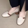 2026 Nuevos Zapatos Planos de Punta Fina para Mujer Estilo Hada Francesa Suela Suave Delicada Tacón Grueso Antideslizantes