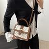 Moda Retro Simples Pequena Bolsa Quadrada 2025 Nova Primavera Personalizada Impressa Portátil Comutador Ombro Bolsa Crossbody