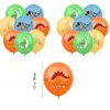 Decoración de Fiesta de Cumpleaños con Tema de Dinosaurios Banderín Colgante Bandera para Pastel Set de Globos