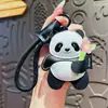 Llavero de Panda de Cuero Genuino Personalizado, Colgante de Lujo, Estilo Chino, Sensación de Alta Gama, Accesorio para Bolso de Mujer, Regalo