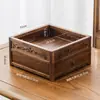 Estante de Almacenamiento para Juego de Té Nogal Americano Doble Capa Estante Bogu Madera Maciza China Tetera Taza de Té de Arena Morada Estante Escurridor