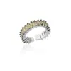 Anillo Geométrico de Zirconia Cúbica de Colores Chapado en Oro de 18K Estilo Lujo Ligero Vintage Anillo de Cristal Retro Artístico