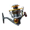 Carrete de Pesca Giratorio de Metal con Mango de Madera, Modelo Universal 3000, Carrete de Pesca sin Holgura, Carrete de Lanzamiento, Rueda de Pesca, Carrete para Caña de Pesca Pequeña para Mar