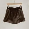 Shorts de Lã Largos Casuais Versáteis de Cintura Elástica Engrossados Estilo Coreano Novo de Inverno para Mulheres Baixas