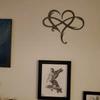 Coração infinito amor eterno ferro pintura decorativa pingente metal interno parede sala decoração