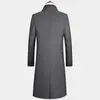 Nuevo Abrigo de Lana para Hombre Otoño/Invierno 2026 con Cuello de Traje, Acolchado y Engrosado, Gabardina Larga hasta Debajo de la Rodilla para Hombre
