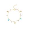 Aço Titânio Cristal pulseira de tornozeleira seis estrelas joia feminina aço inoxidável cor duradoura ins textura europeia e americana multicolor