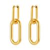 INS Europa y Estados Unidos pendientes de acero inoxidable creativos con baño transfronterizo tendencia para mujer pendientes ovalados en forma de U color mosaico venta al por mayor